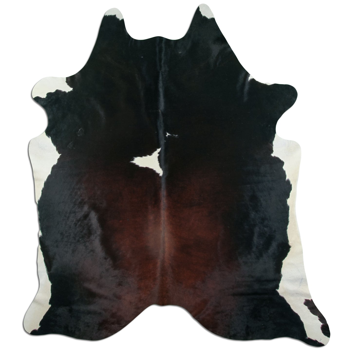 Kuhfell Teppich - L210 x B185 cm - schwarz braun weiß