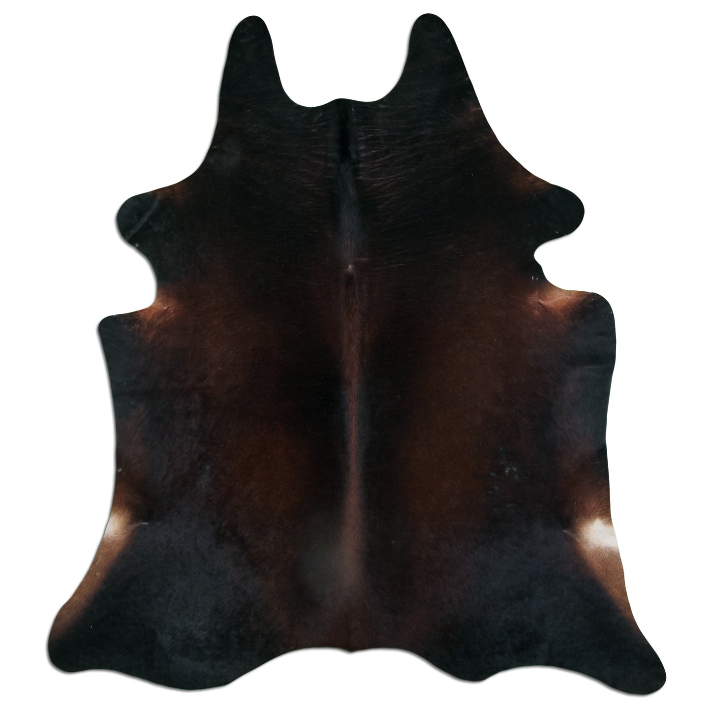 Kuhfell Teppich - L210 x B200 cm - schwarz braun weiß
