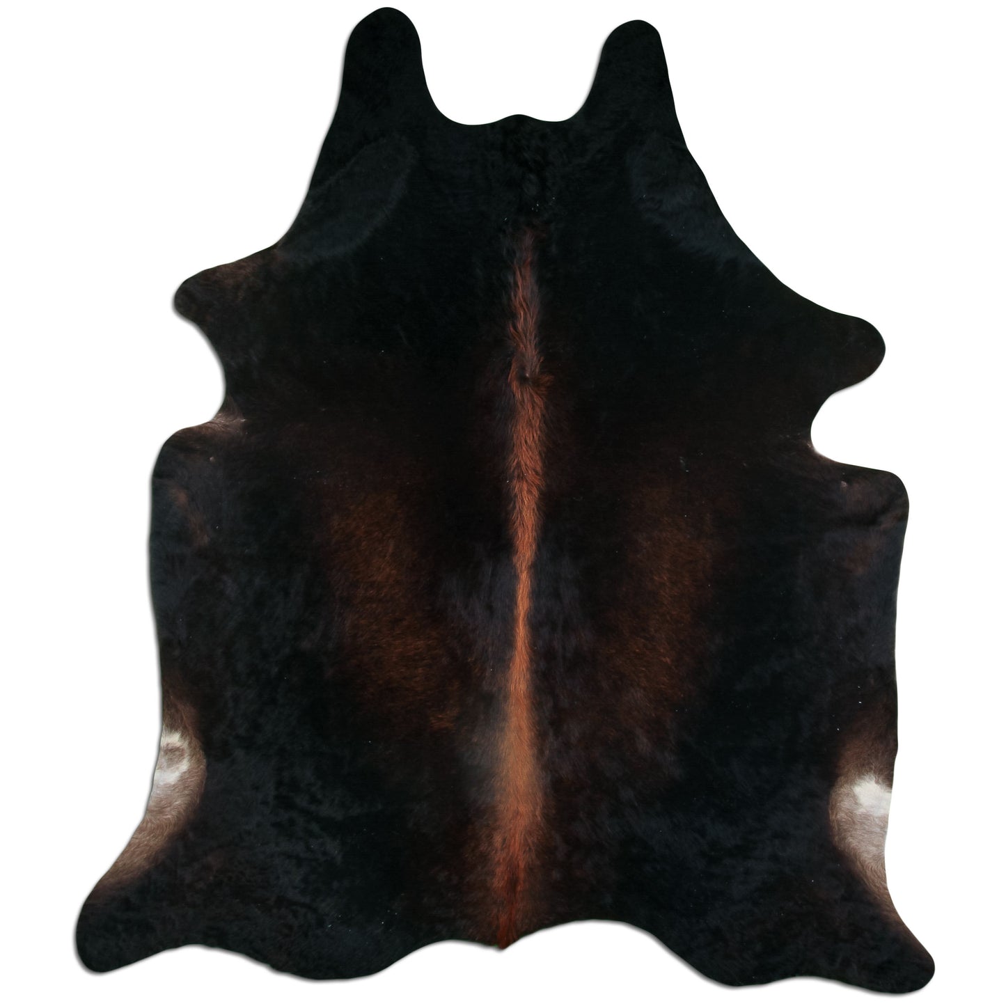 Kuhfell Teppich - L210 x B180 cm - schwarz braun weiß