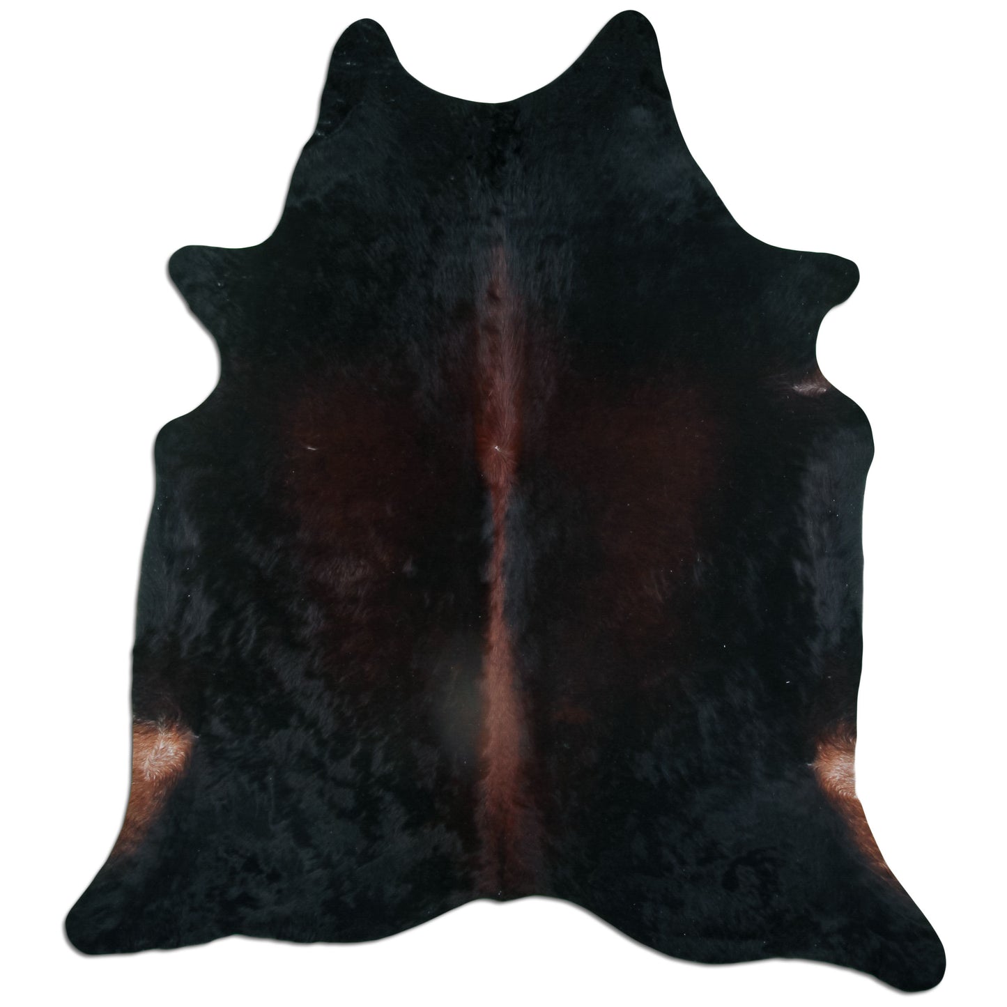 Kuhfell Teppich - L210 x B180 cm - schwarz braun
