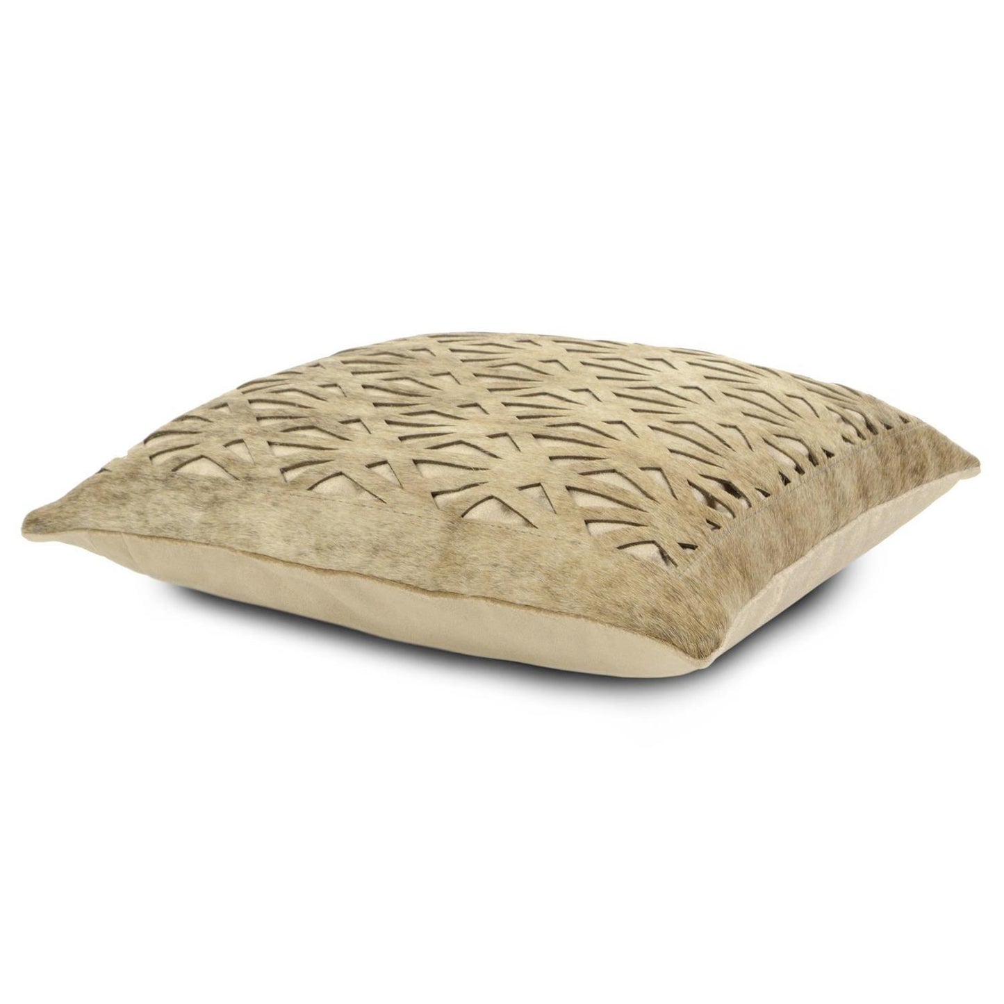 Patchwork Kuhfell Kissen, 40x40cm, Trigon hellbraun exotic