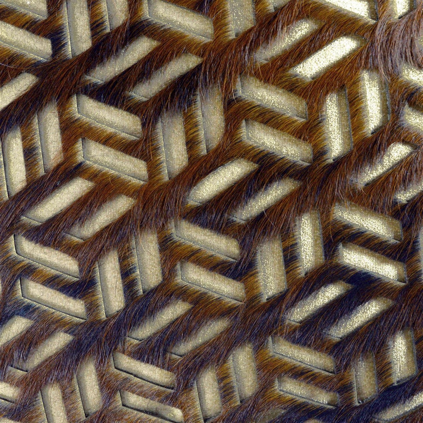 Patchwork Kuhfell Kissen, 40x40cm, Tuscan braun exotic