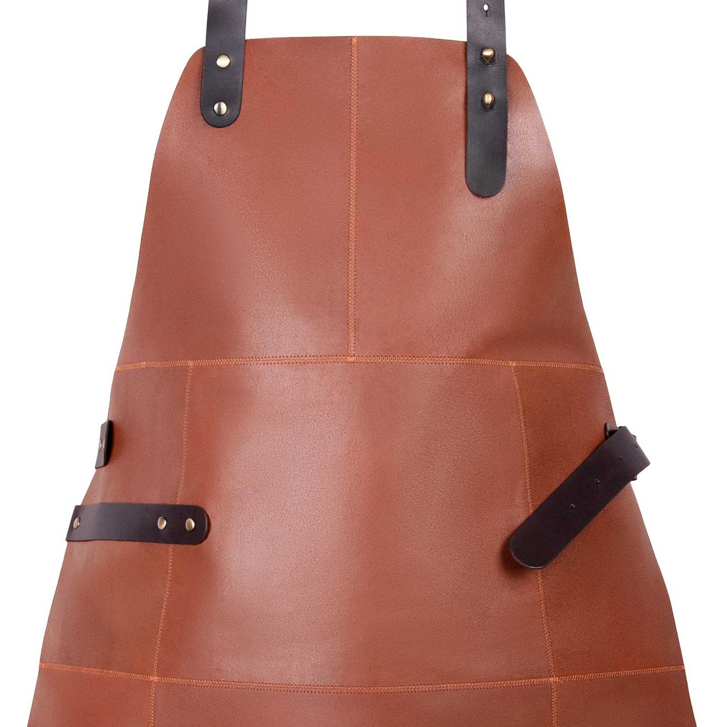 Livorio Lederschürze aus 100% echtem Leder, cognac