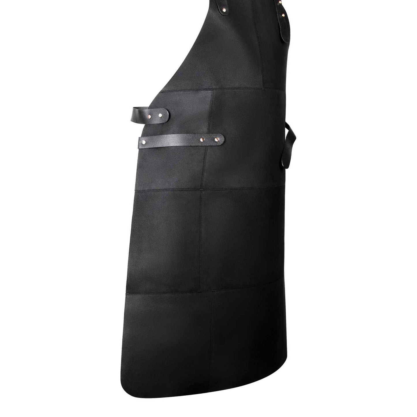 Livorio Lederschürze aus 100% echtem Leder, schwarz