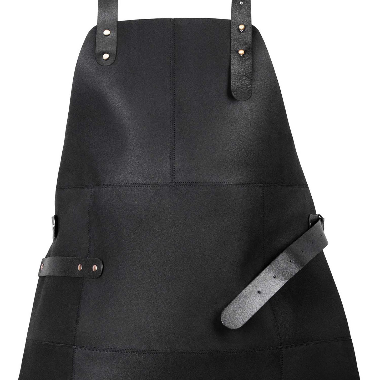 Livorio Lederschürze aus 100% echtem Leder, schwarz