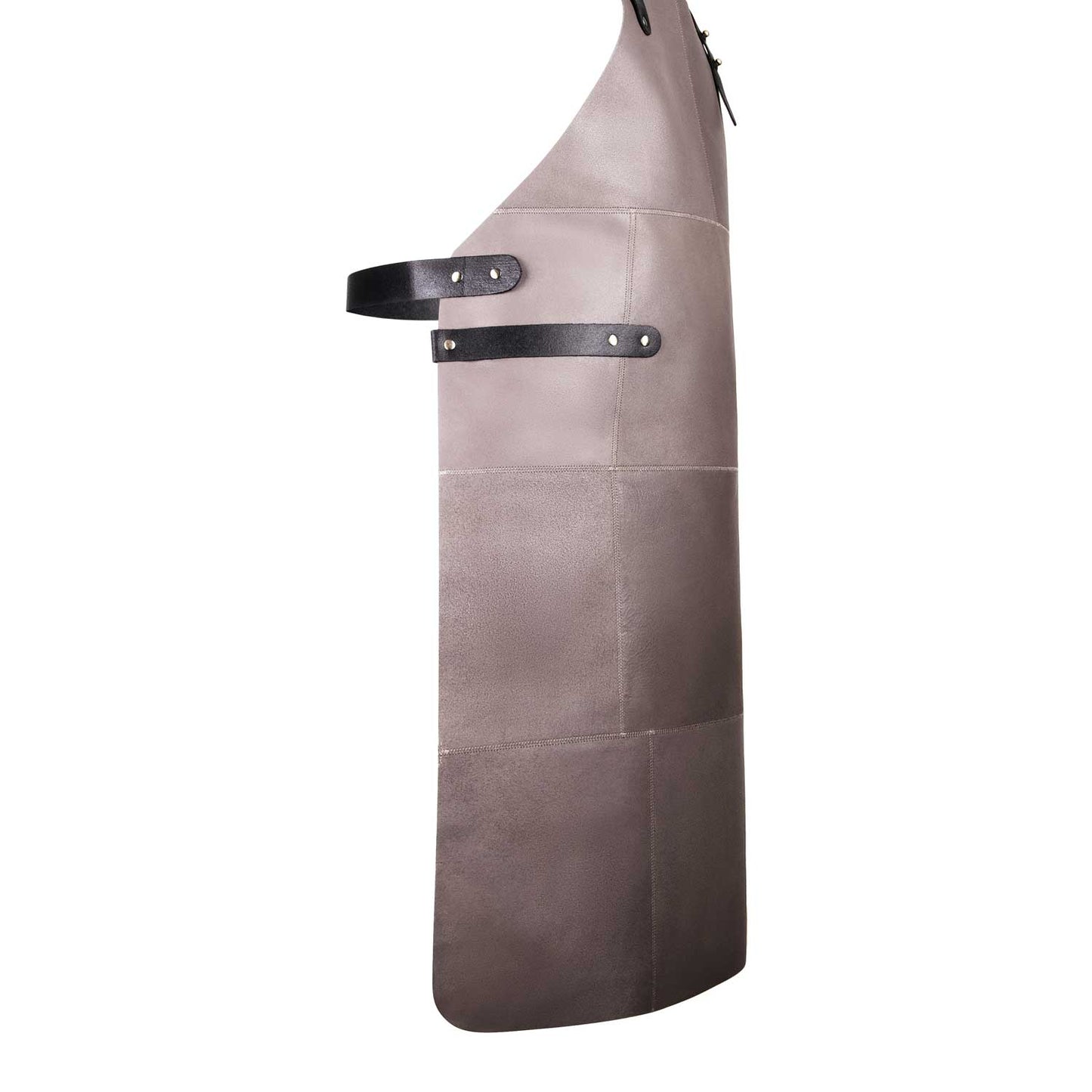 Livorio Lederschürze aus 100% echtem Leder, grau beige