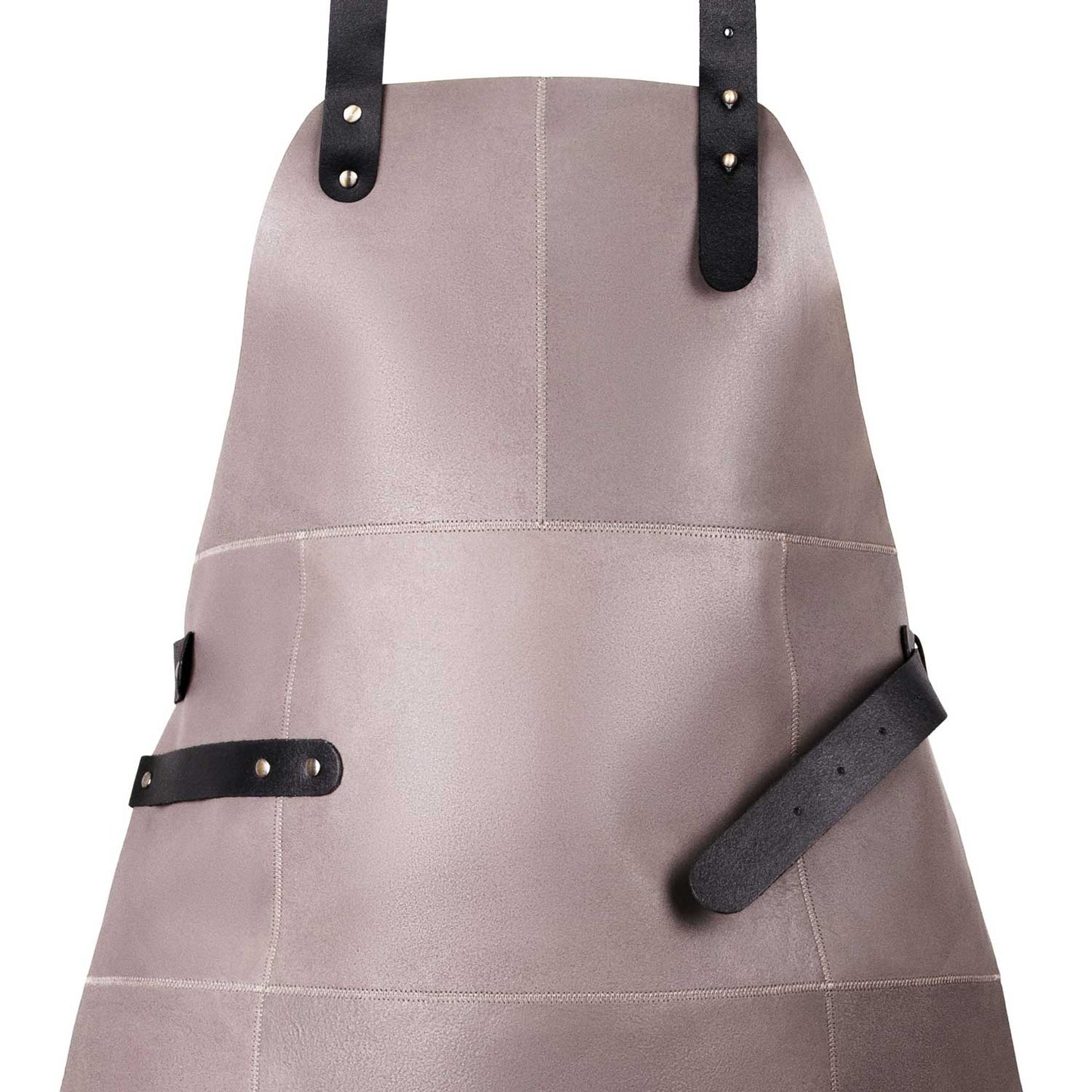 Livorio Lederschürze aus 100% echtem Leder, grau beige