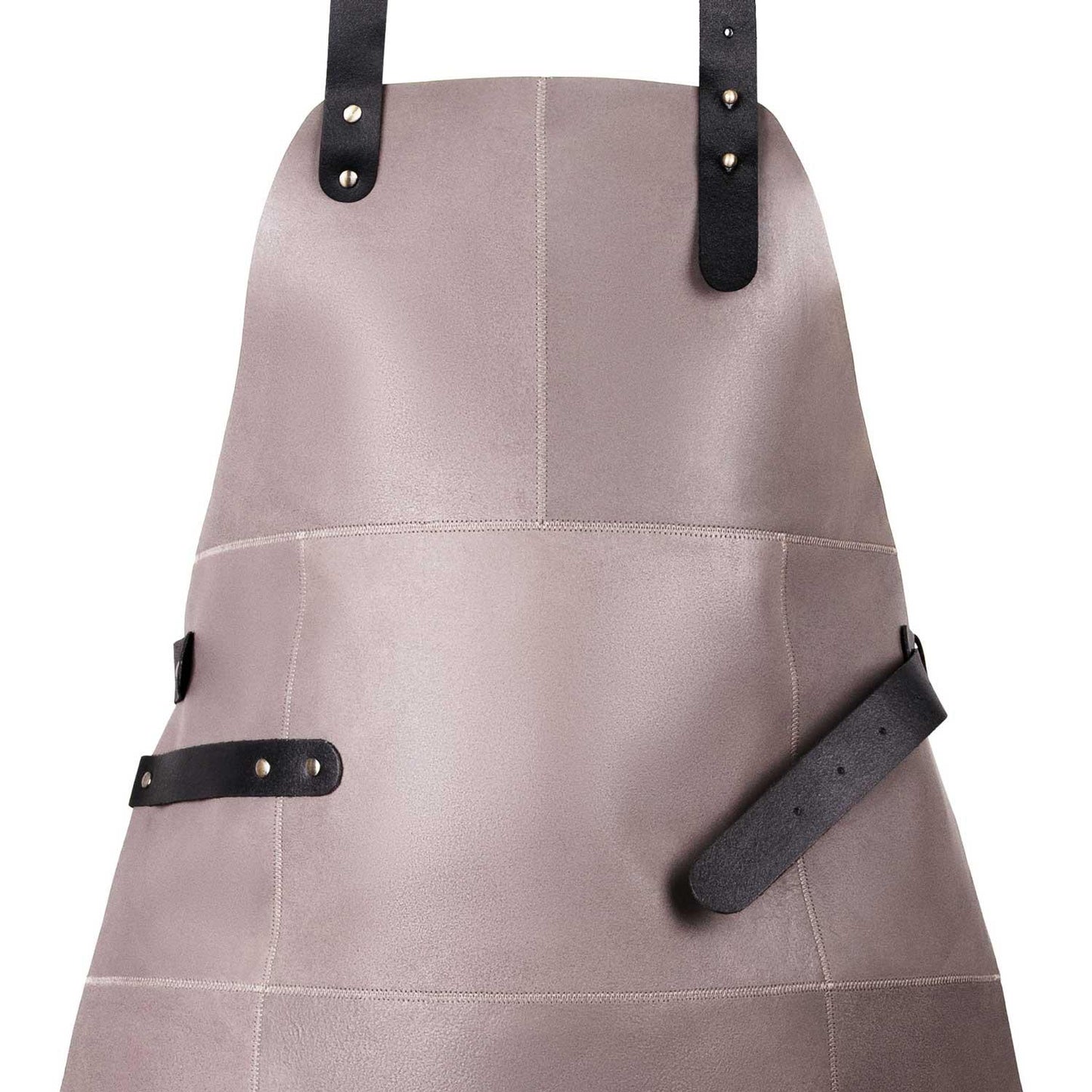 Livorio Lederschürze aus 100% echtem Leder, grau beige