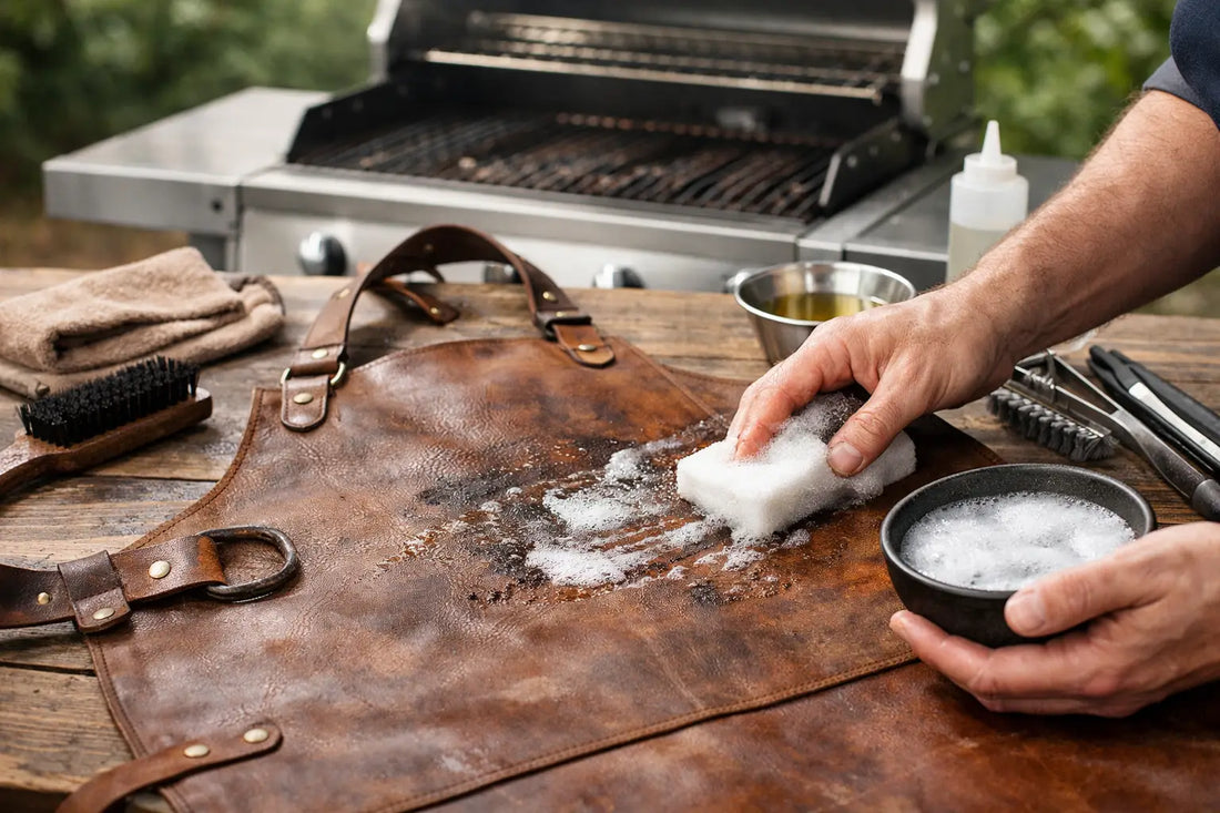 Lederschürze für Grill reinigen leicht gemacht