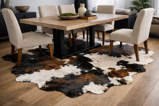 Beste Kuhfell-Teppiche fürs Esszimmer wählen