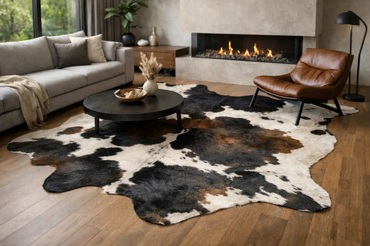 Kuhfell Teppich Wohnzimmer modern einrichten