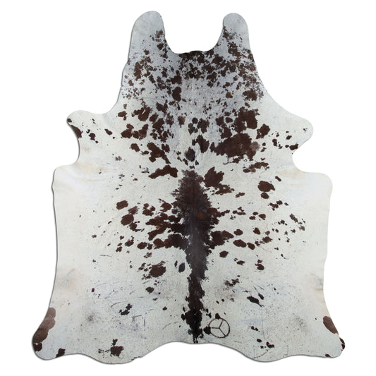 Kuhfell  - L212 x B182 cm - weiß braun salt&pepper