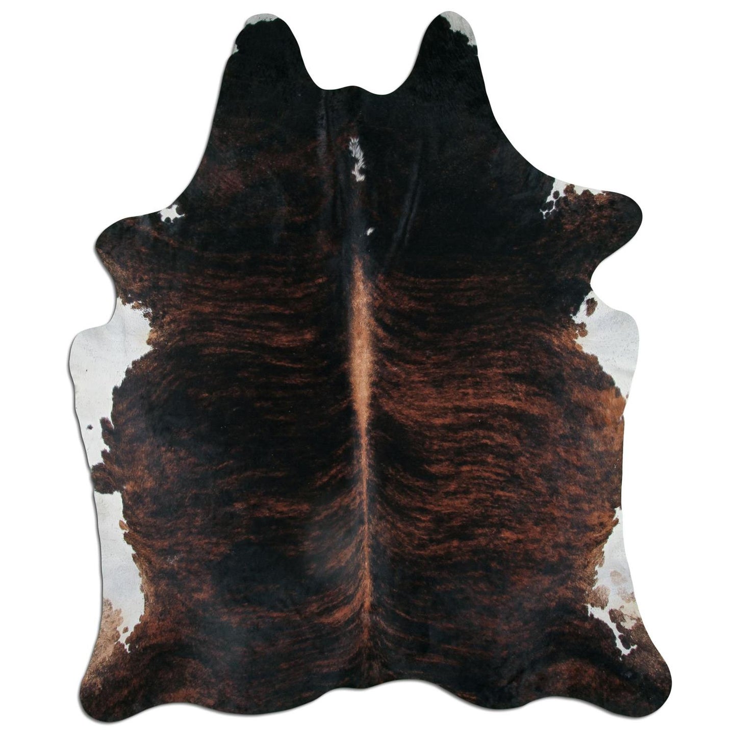 Kuhfell Teppich - L215 x B182 cm - schwarz braun weiß