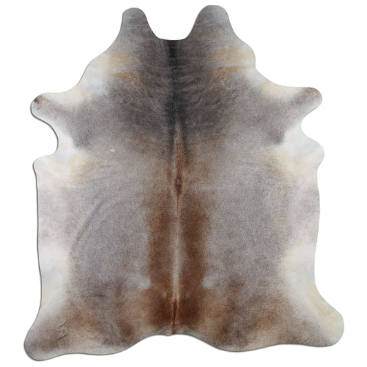 Kuhfell  - L128 x B210 cm - grau braun schwarz