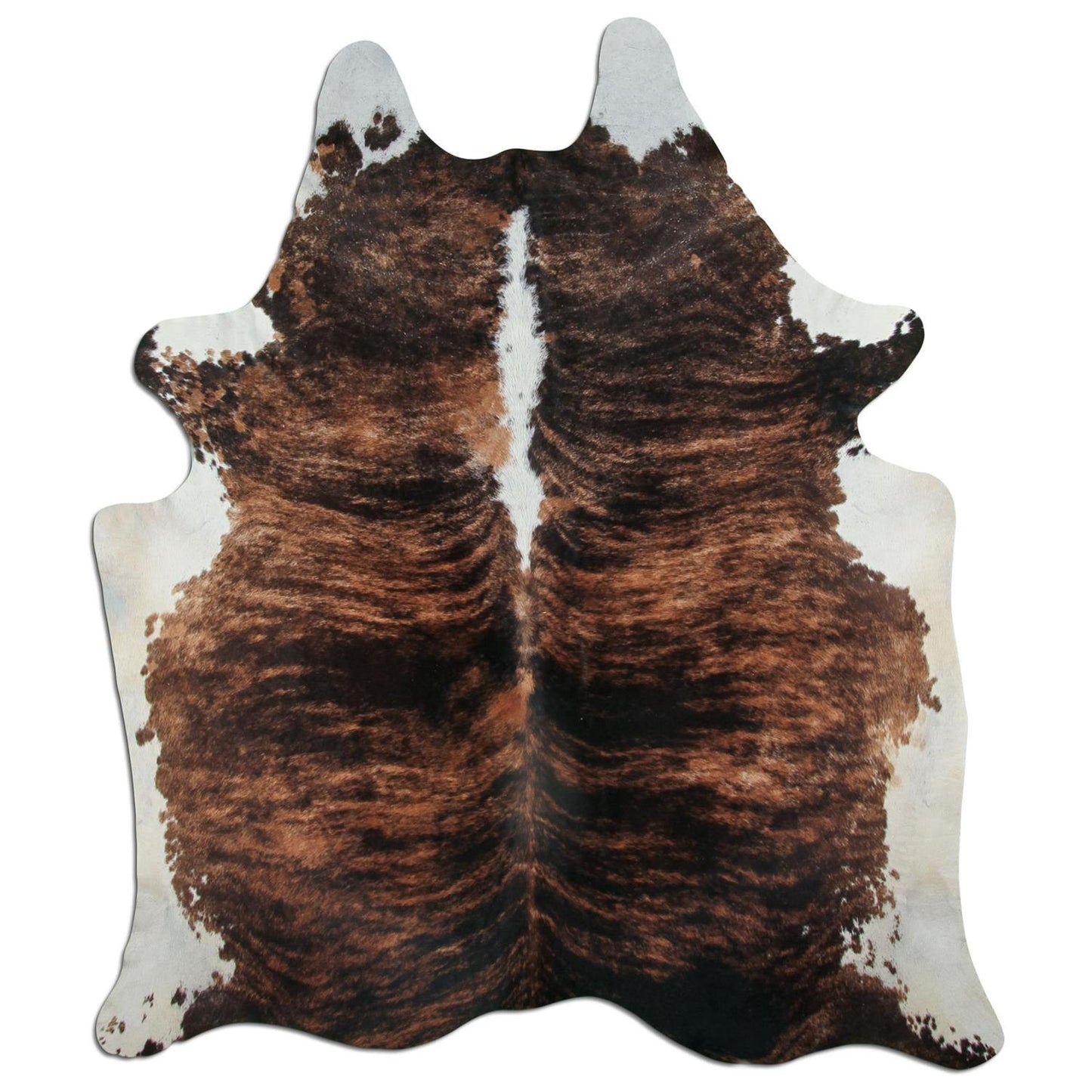 Kuhfell Teppich - L213 x B182 cm - braun schwarz weiß