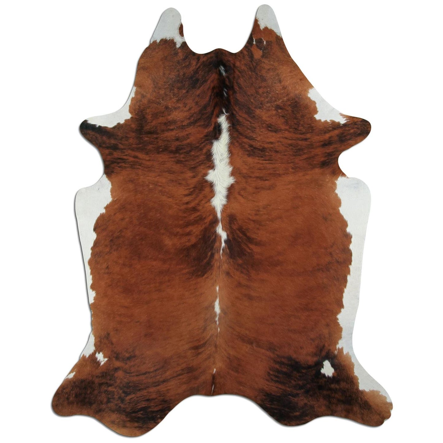 Kuhfell Teppich - L238 x B180 cm - braun schwarz weiß