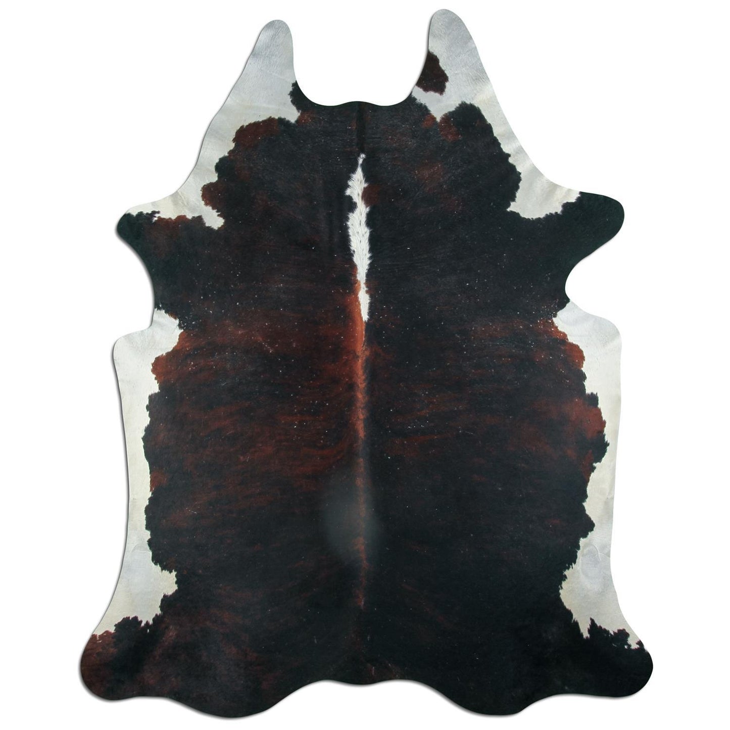 Kuhfell Teppich - L240 x B180 cm - schwarz braun weiß