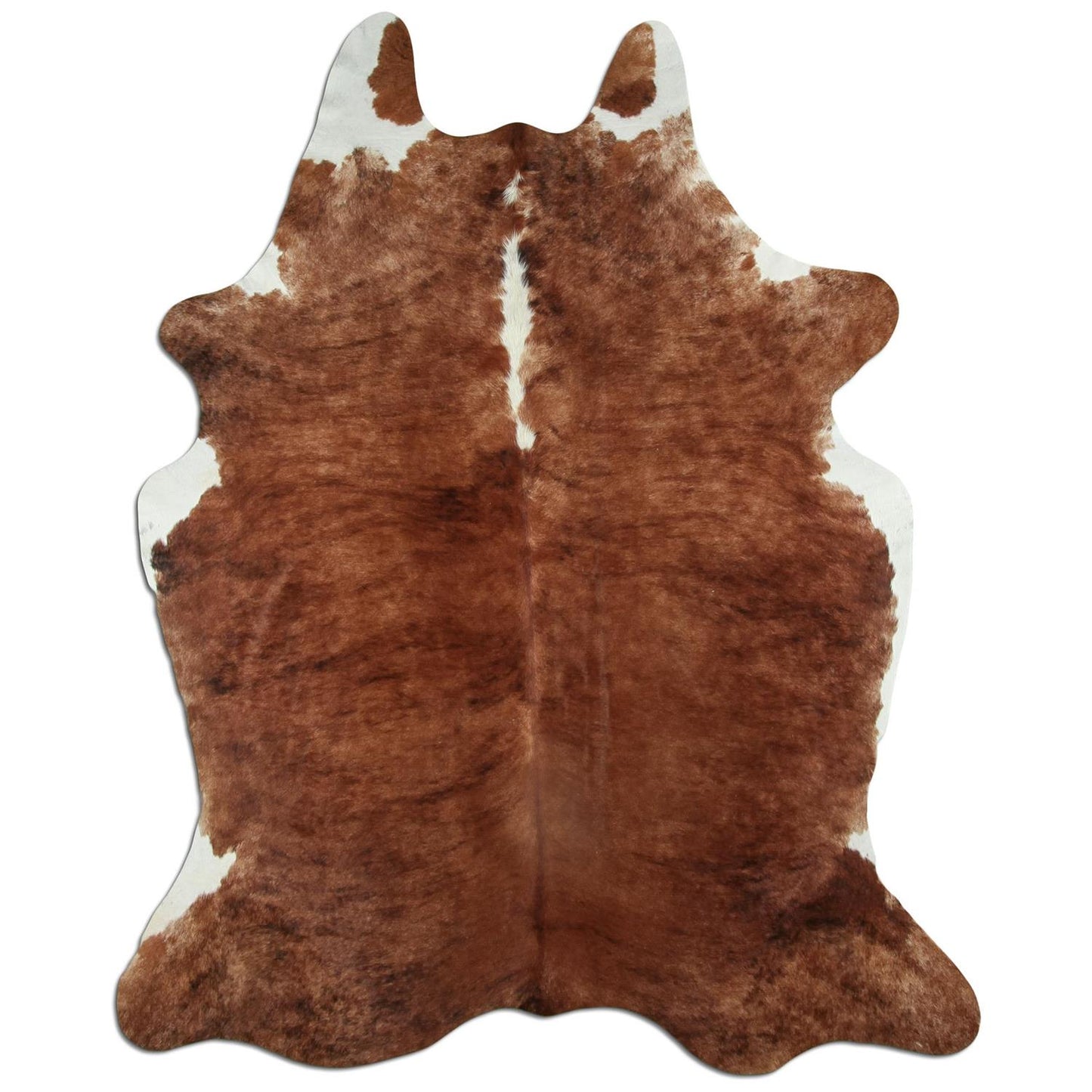 Kuhfell Teppich - L212 x B180 cm - braun weiß