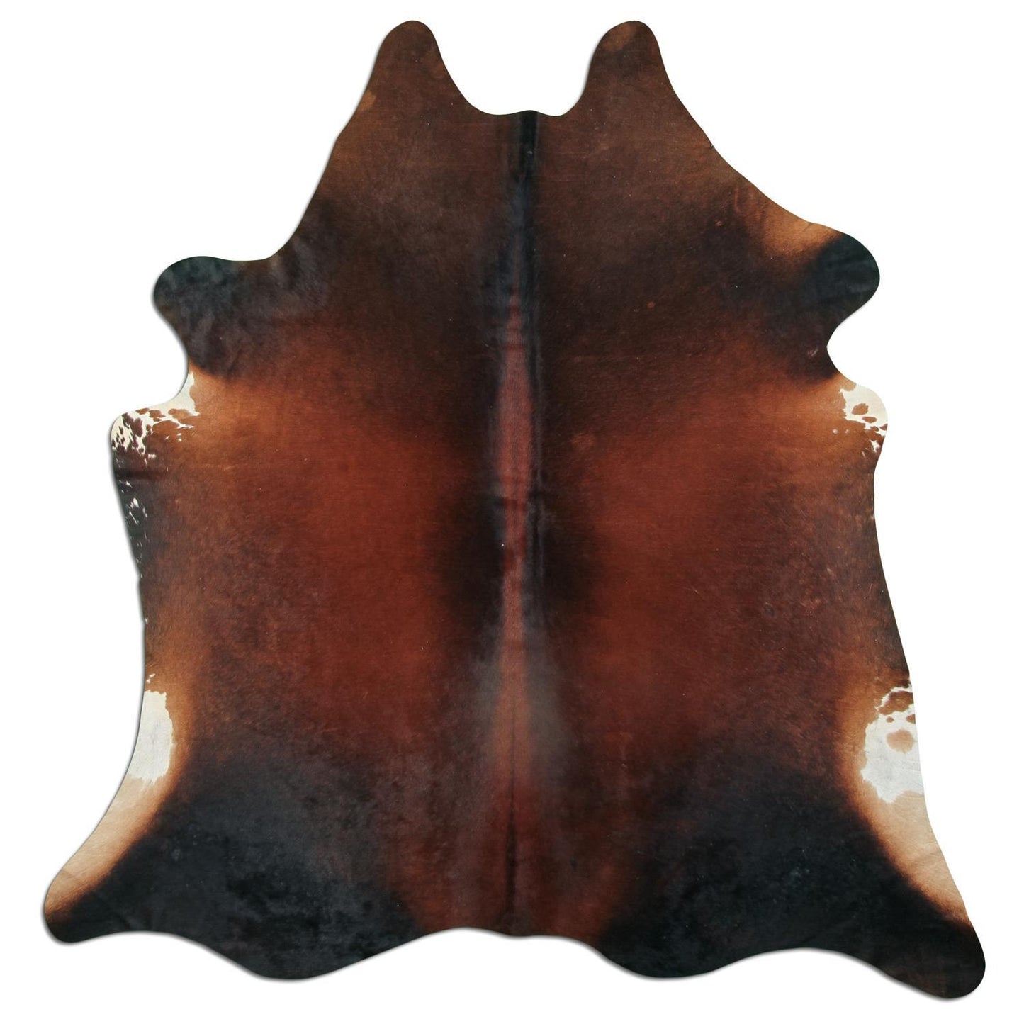 Kuhfell Teppich - L210 x B185 cm - braun schwarz weiß