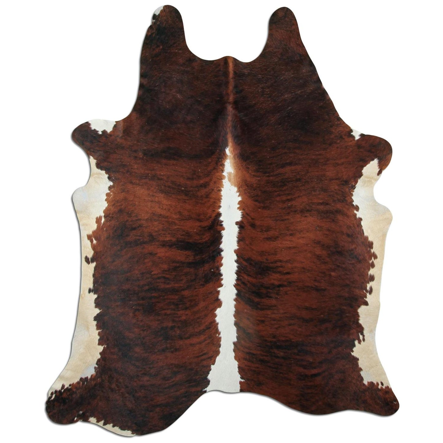 Kuhfell Teppich - L212 x B178 cm - braun schwarz weiß