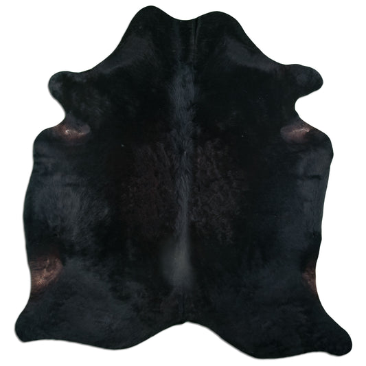 Kuhfell Teppich - L210 x B200 cm - dunkelbraun schwarz