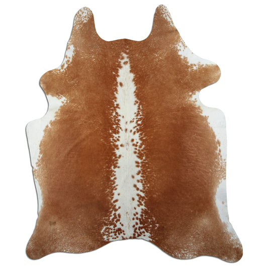 Kuhfell Teppich - L210 x B178 cm - braun weiß salt&pepper