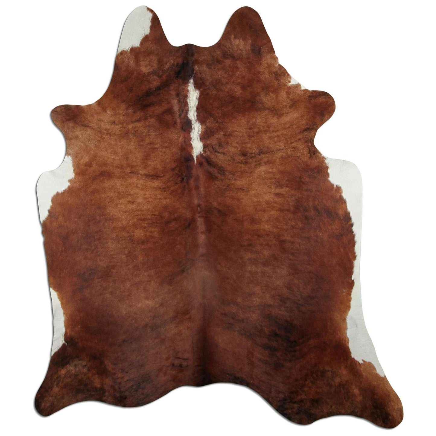 Kuhfell Teppich - L210 x B180 cm - braun schwarz weiß