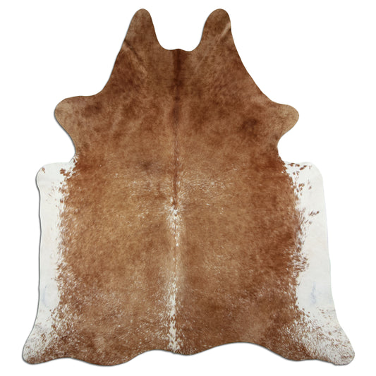 Kuhfell Teppich - L212 x B200 cm - braun weiß salt&pepper