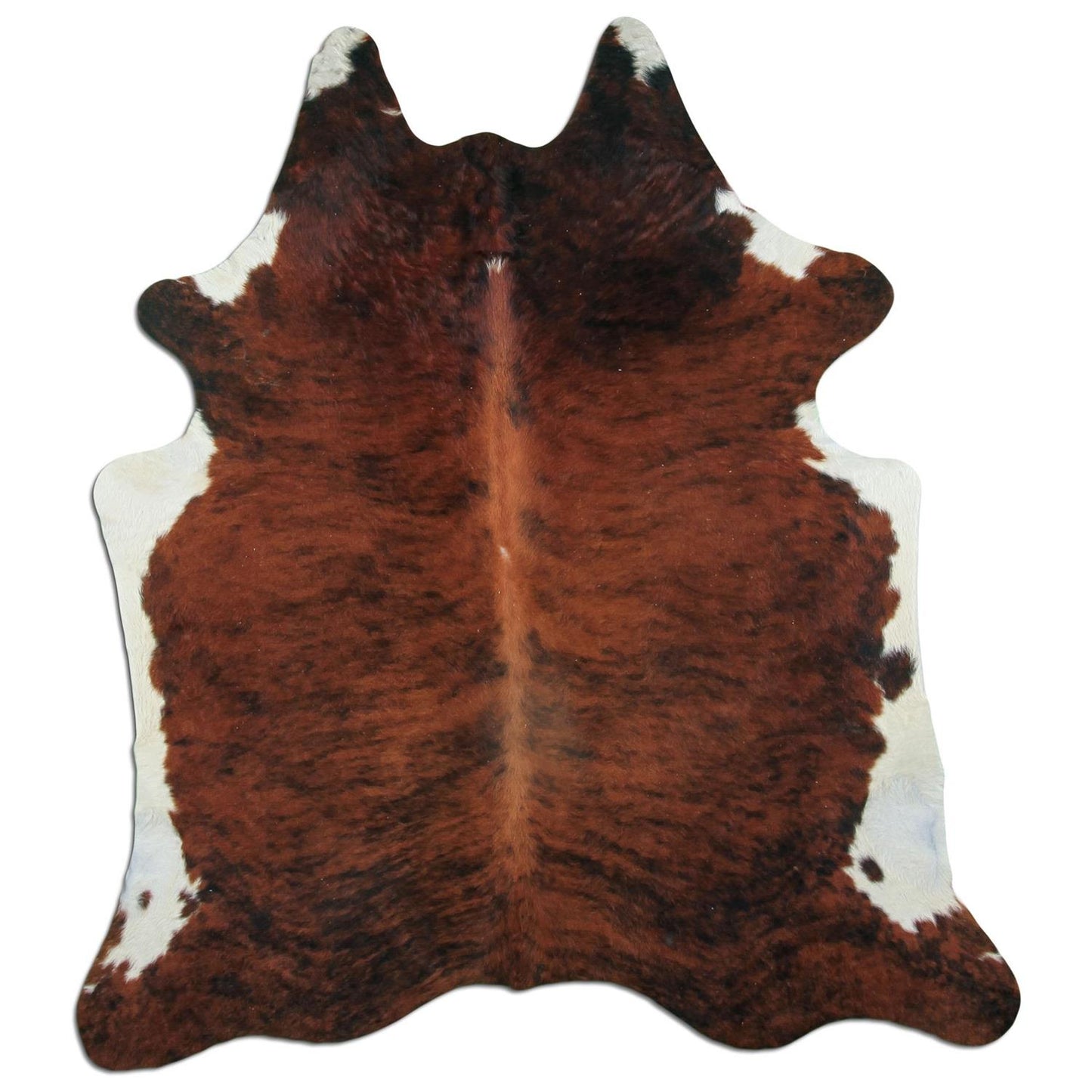 Kuhfell Teppich - L205 x B178 cm - braun schwarz weiß