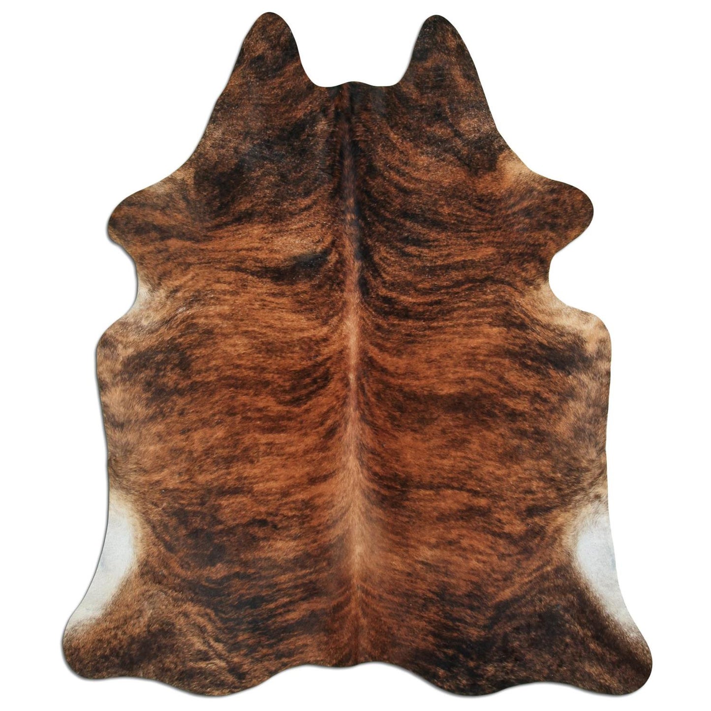 Kuhfell Teppich - L215 x B183 cm - braun schwarz weiß