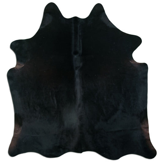 Kuhfell Teppich - L208 x B180 cm - schwarz