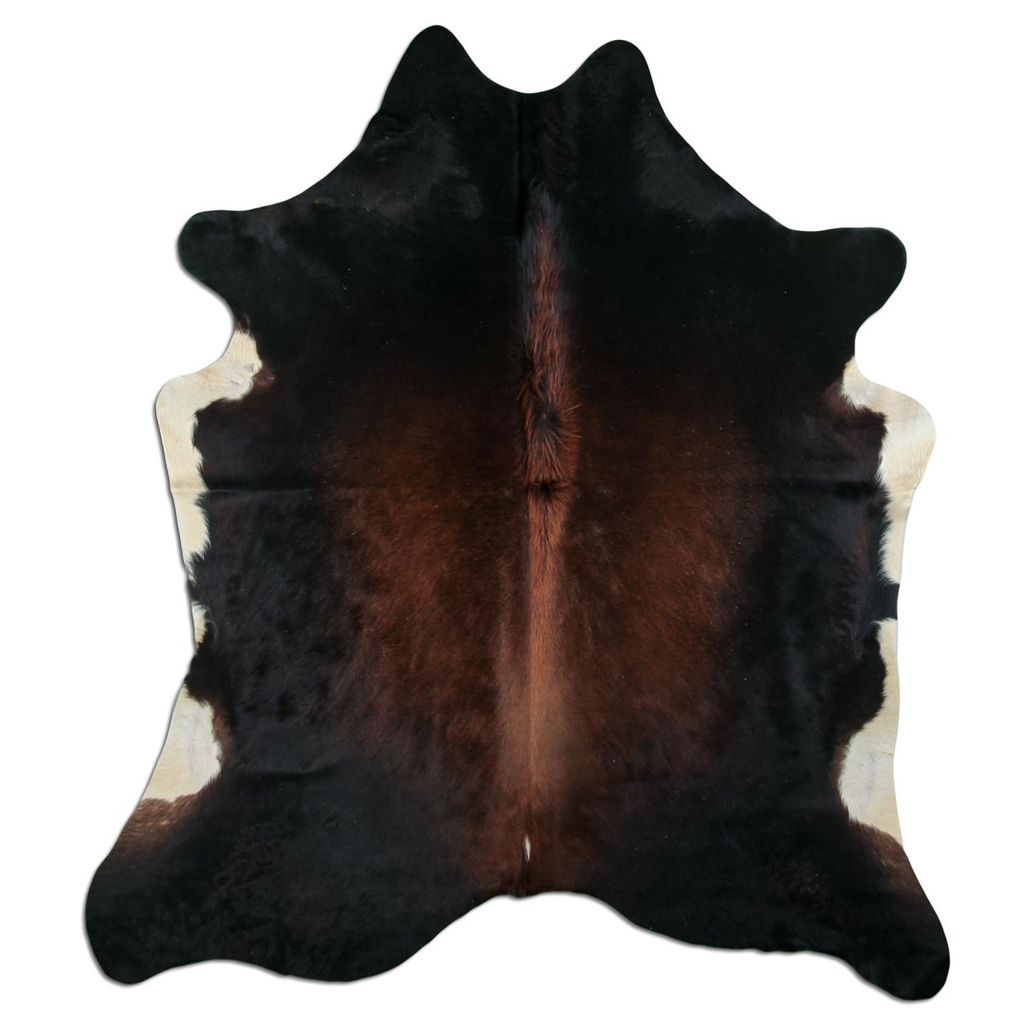 Kuhfell Teppich - L210 x B180 cm - schwarz braun weiß