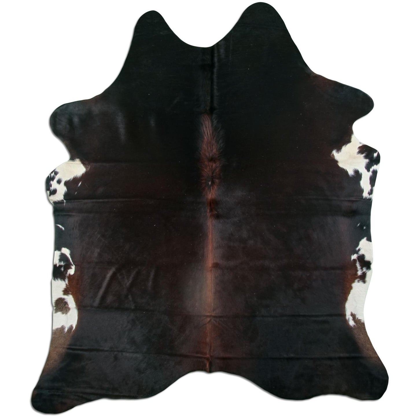 Kuhfell Teppich - L213 x B182 cm - schwarz braun weiß