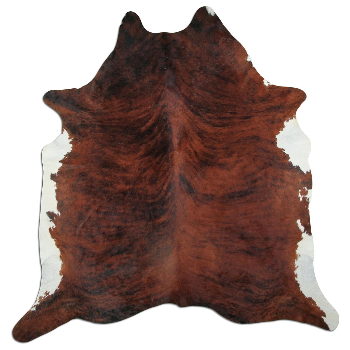 Kuhfell Teppich - L215 x B210 cm - braun schwarz weiß