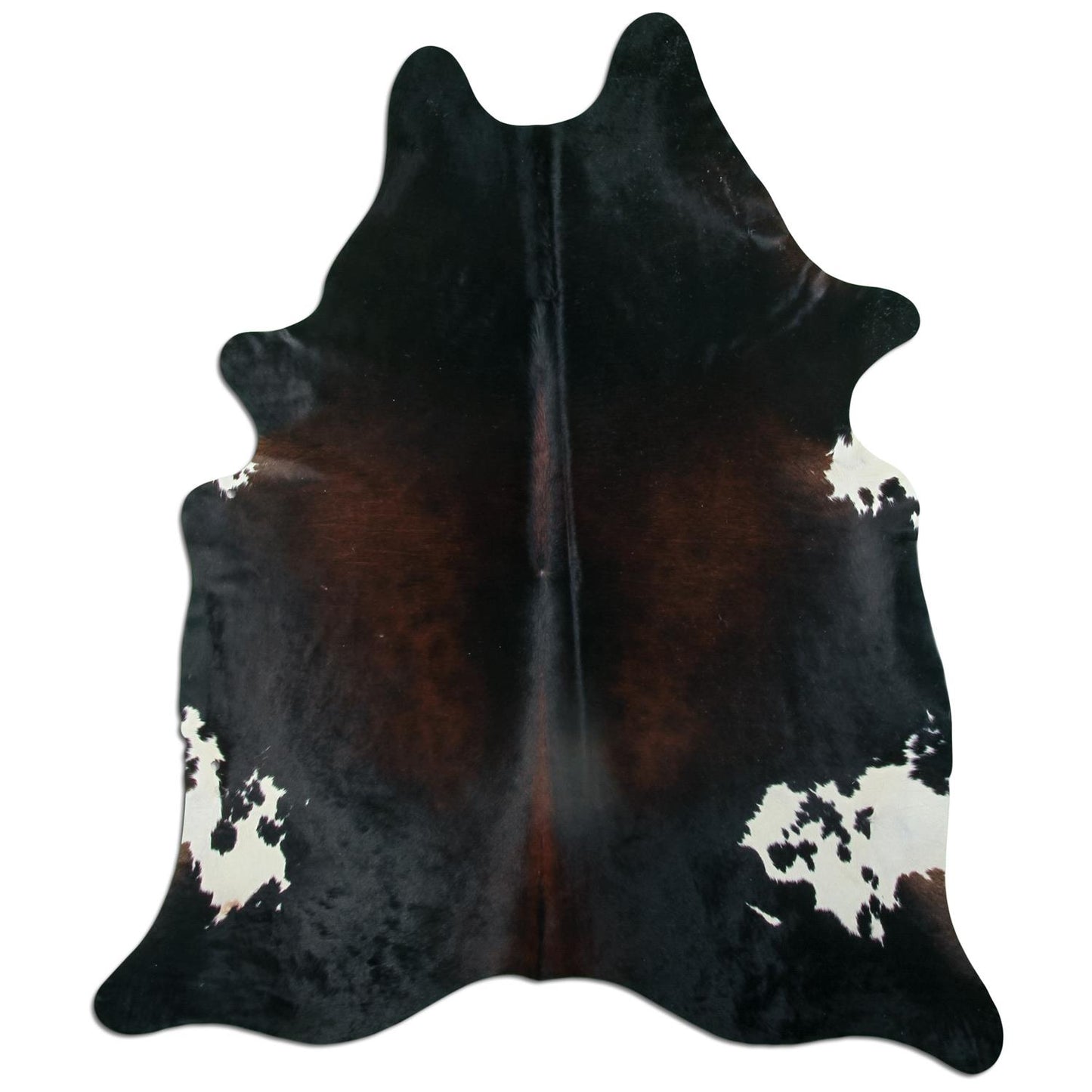 Kuhfell Teppich - L215 x B183 cm - braun schwarz weiß