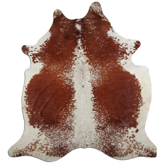 Kuhfell Teppich - L240 x B210 cm - braun weiß salt&pepper