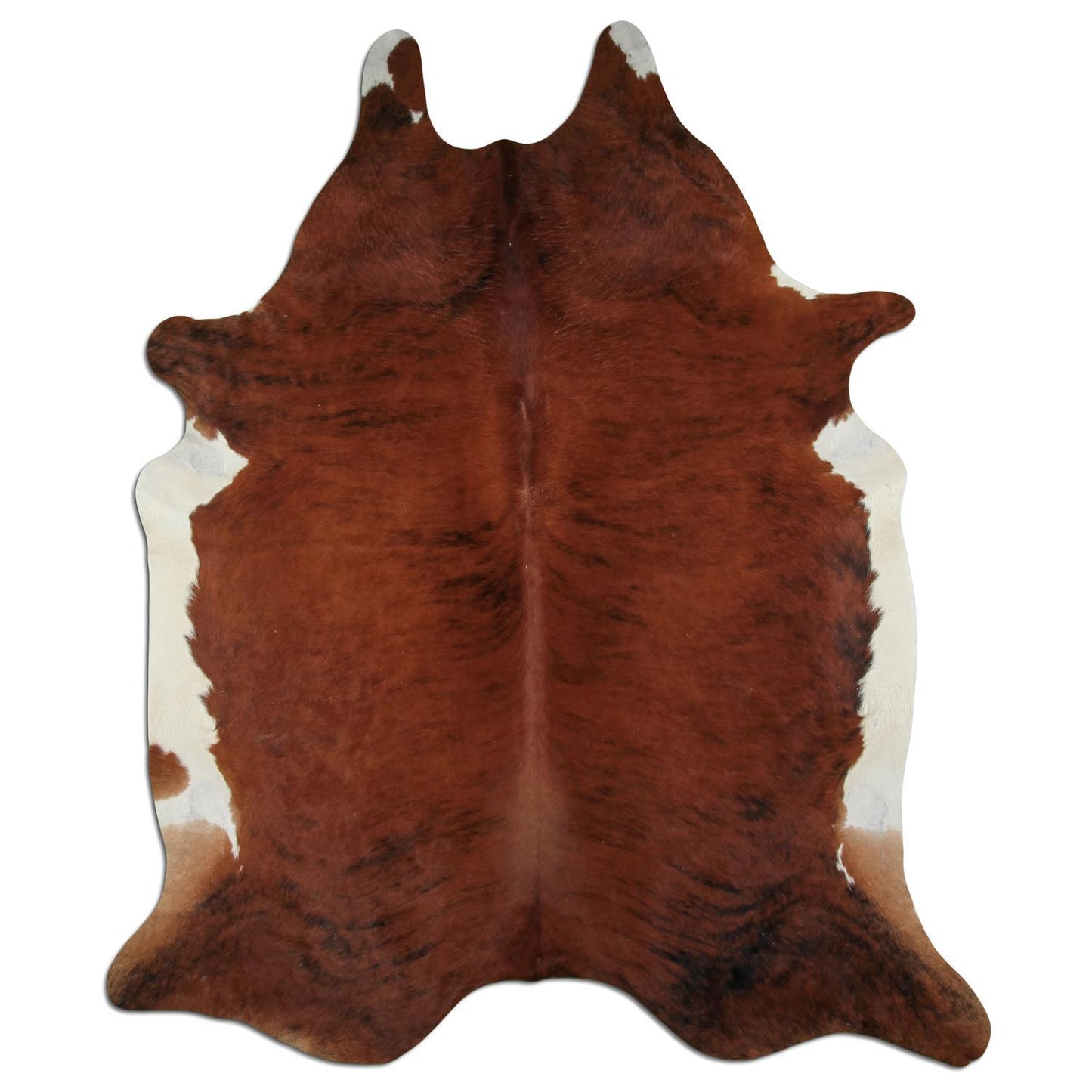 Kuhfell Teppich - L215 x B180 cm - braun schwarz weiß