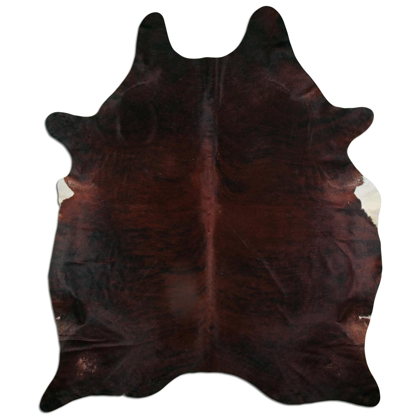 Kuhfell Teppich - L230 x B181 cm - dunkelbraun weiß
