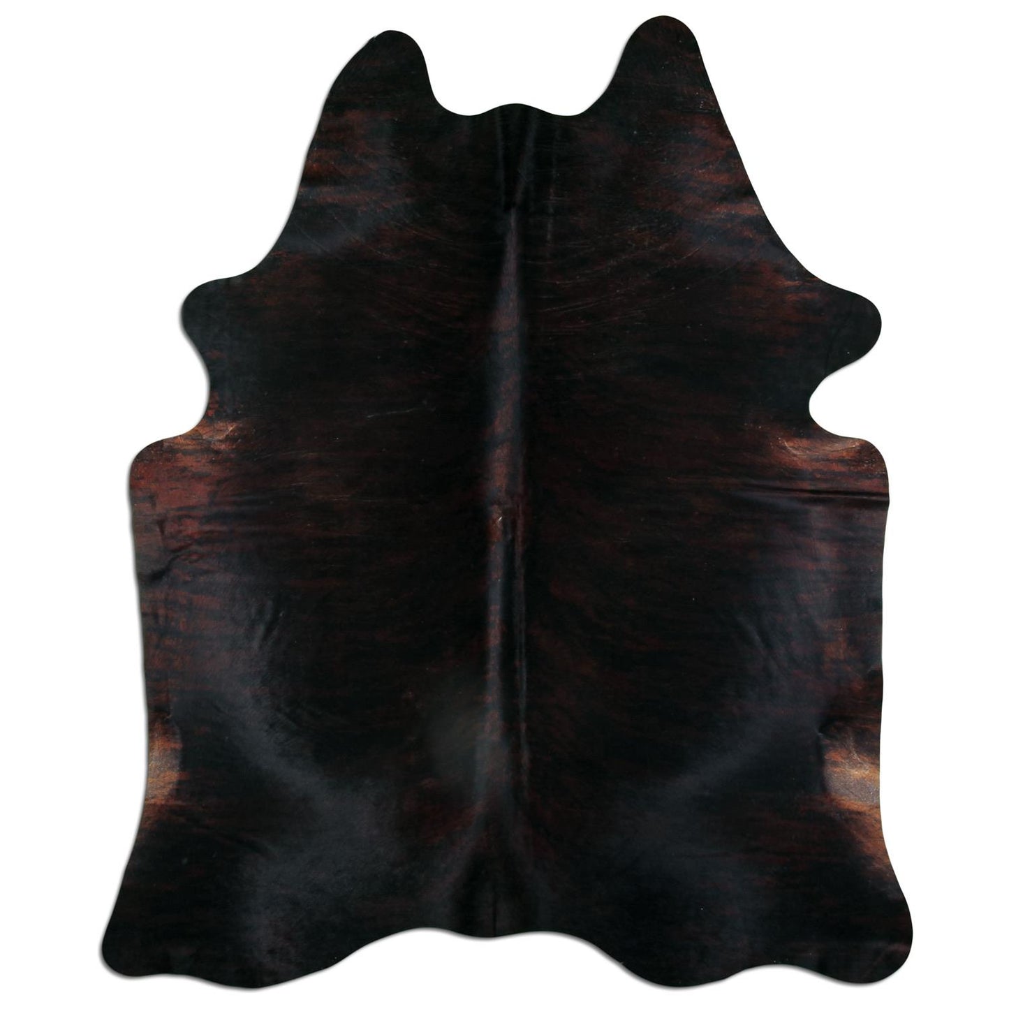 Kuhfell Teppich - L238 x B181 cm - dunkelbraun schwarz