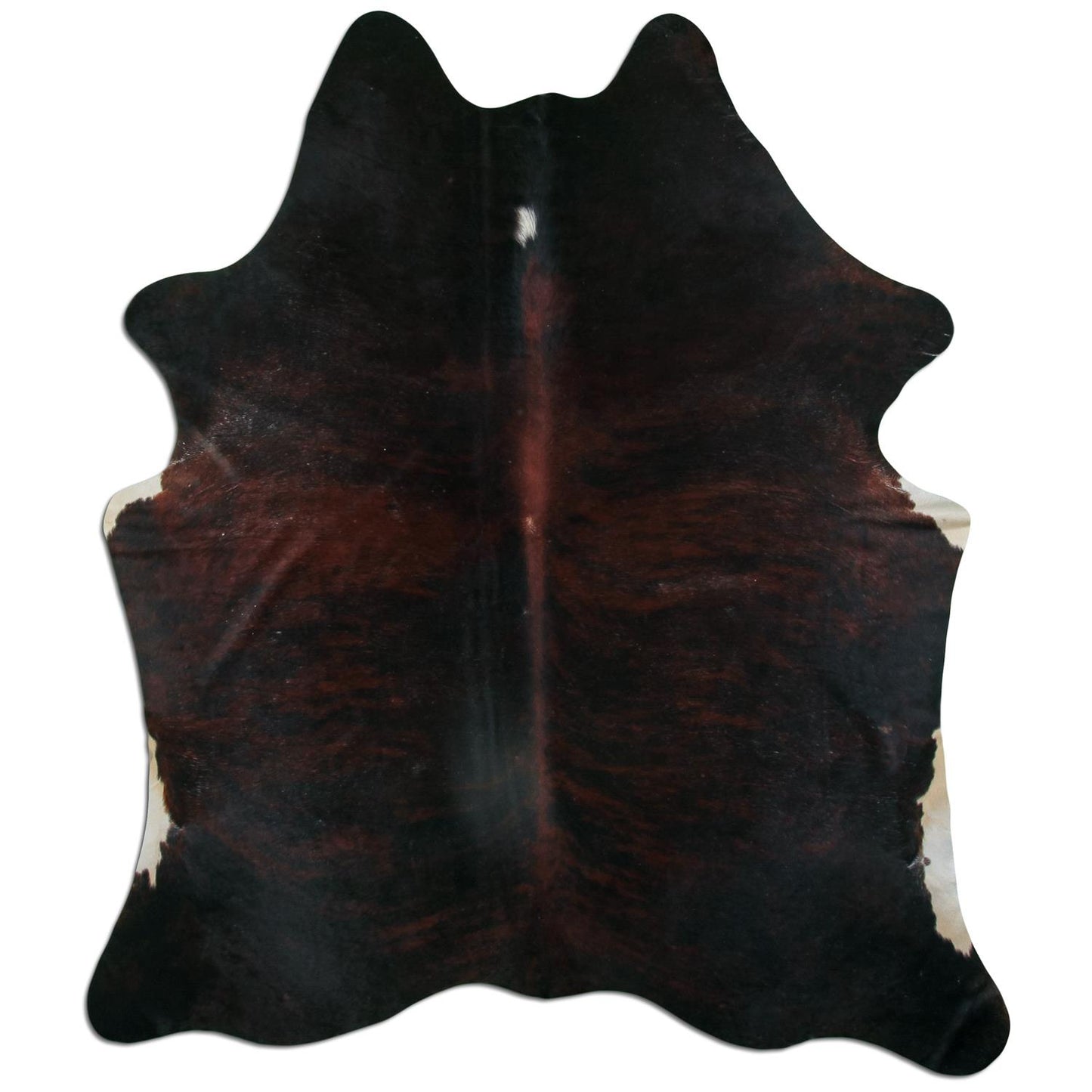 Kuhfell Teppich - L208 x B178 cm - dunkelbraun schwarz weiß