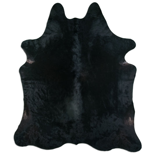 Kuhfell Teppich - L210 x B180 cm - schwarz