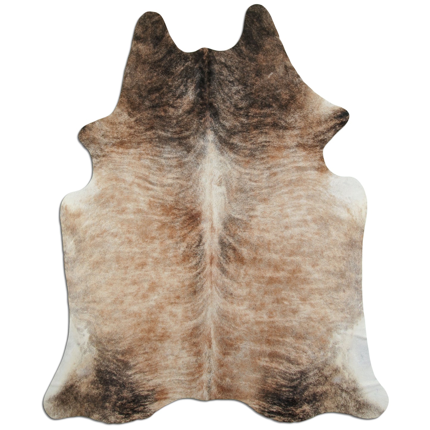 Kuhfell Teppich - L220 x B180 cm - beige braun schwarz weiß
