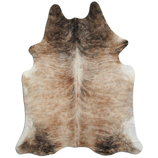 Kuhfell Teppich - L220 x B180 cm - beige braun schwarz weiß