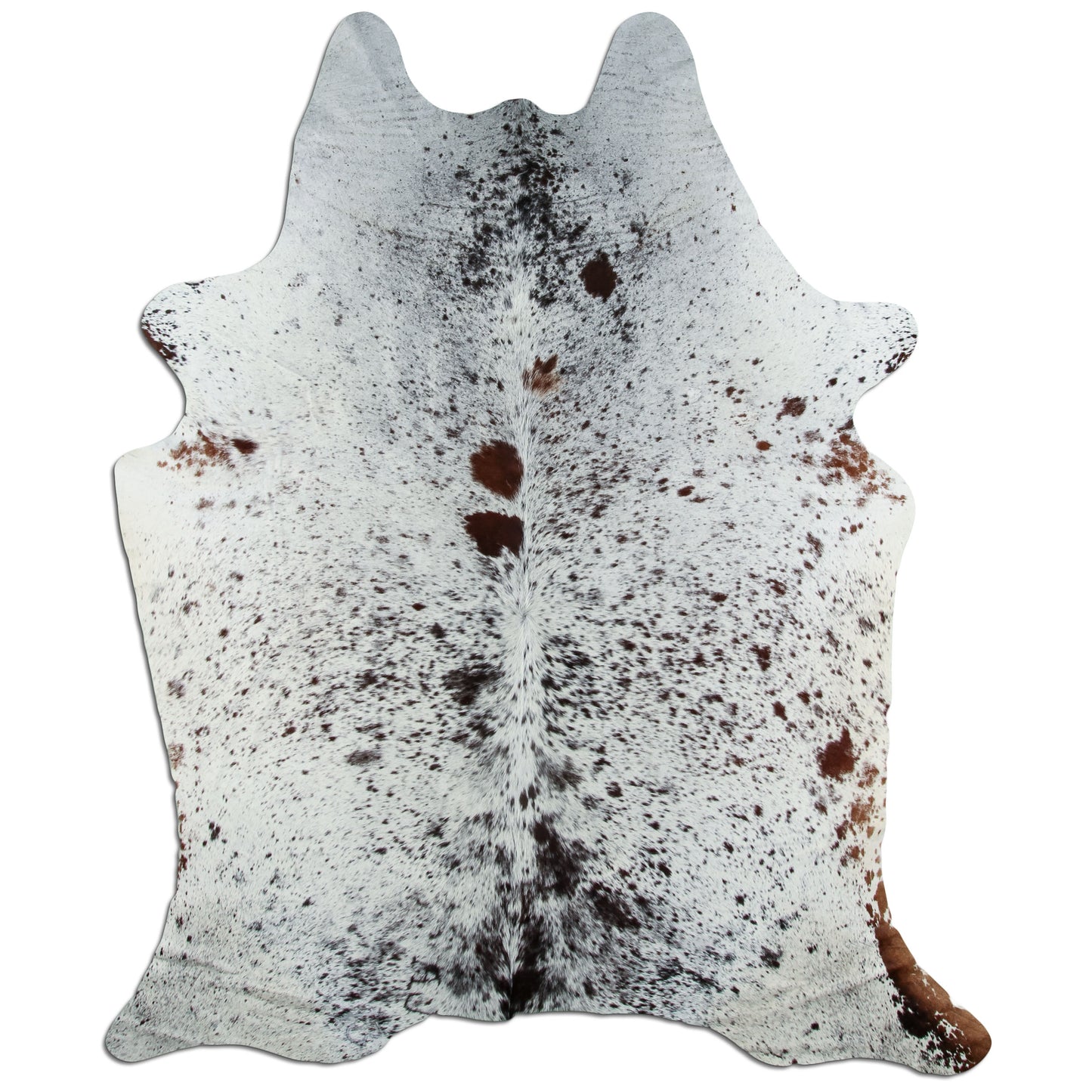 Kuhfell Teppich - L230 x B180 cm - salt&pepper weiß braun
