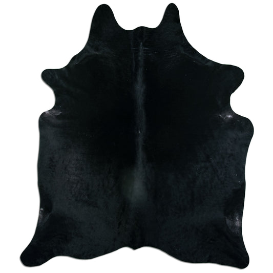 Kuhfell Teppich - L210 x B180 cm - schwarz