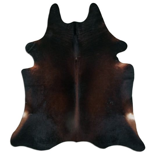 Kuhfell Teppich - L210 x B200 cm - schwarz braun weiß