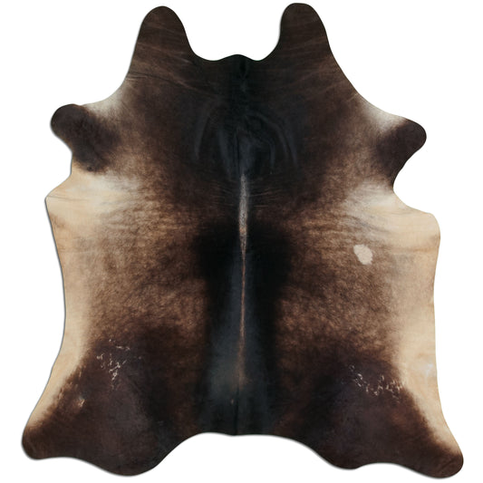 Kuhfell Teppich - L210 x B200 cm - schwarz braun