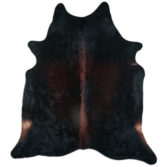 Kuhfell Teppich - L210 x B180 cm - schwarz braun
