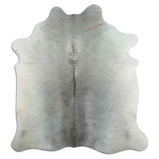 Kuhfell Teppich - L205 x B190 cm - hellgrau weiß