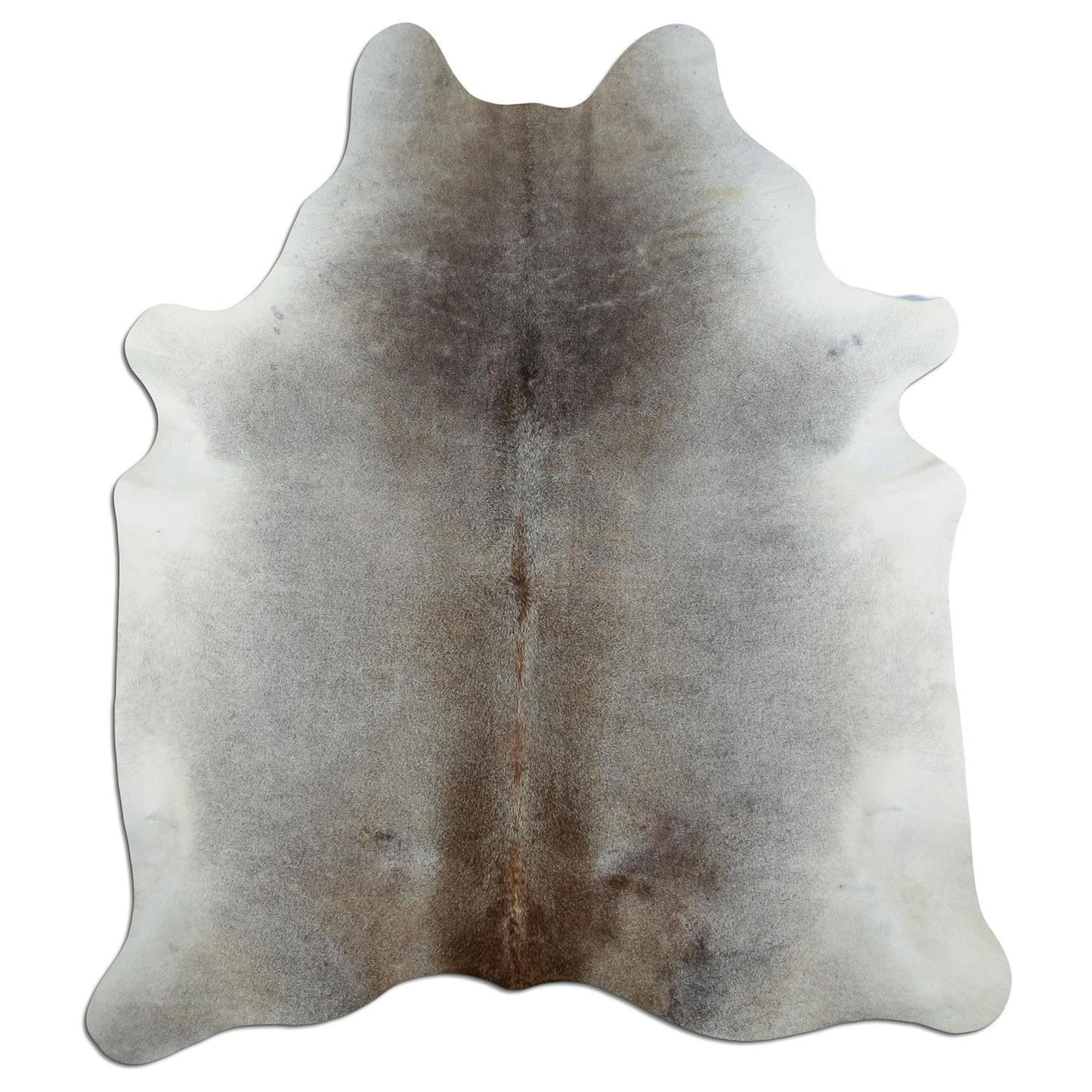 Kuhfell Teppich - L215 x B185 cm - grau braun weiß